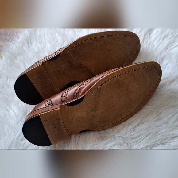 Men"s Aston Grey Boyle Collection Wingtip Oxford Shoes. Brown Leather.Size 8 1/2 - Picture 5 of 9